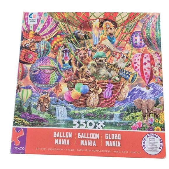 Ceaco Balloon Mania 550 pc Jigsaw Puzzle Box Damaged - Picture 11 of 12